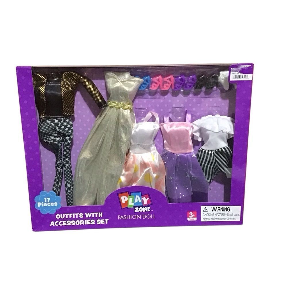 Play Zone Doll Clothes 17 Pieces NEW